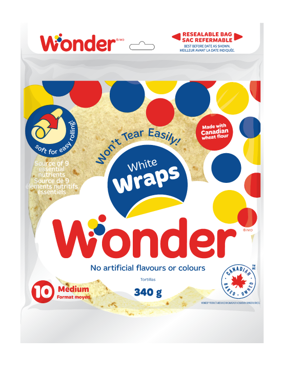 White Medium Wraps 10pk – Wonderbreads