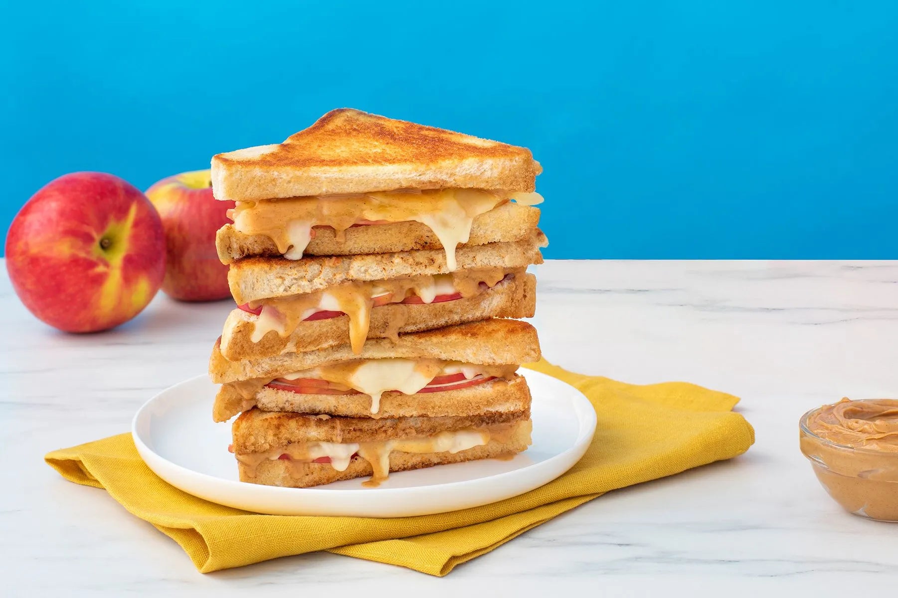Apple, Peanut Butter, and Cheddar Melt