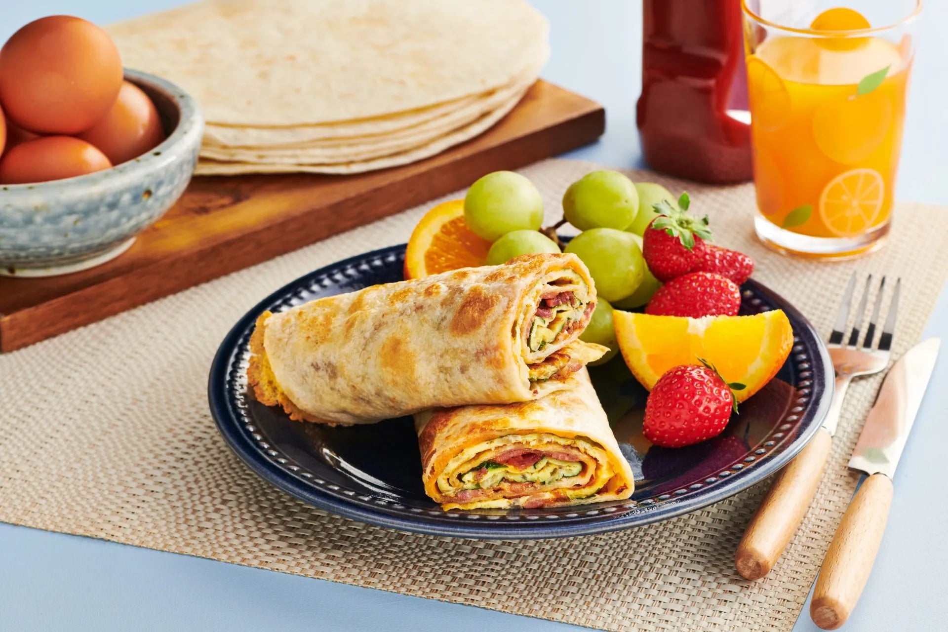Omelet Tortilla Breakfast Wrap