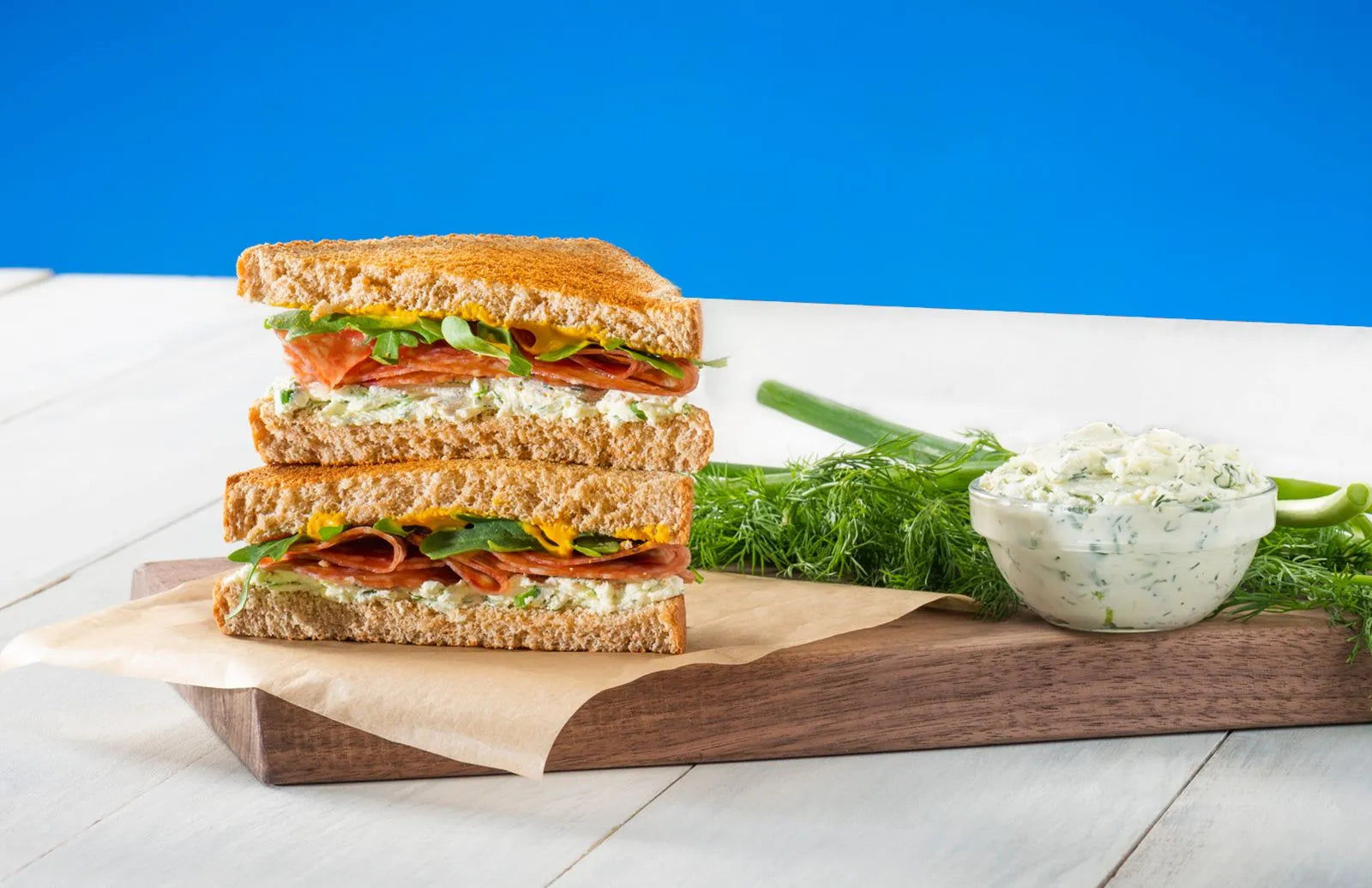 Salami Sandwich With Cream Cheese