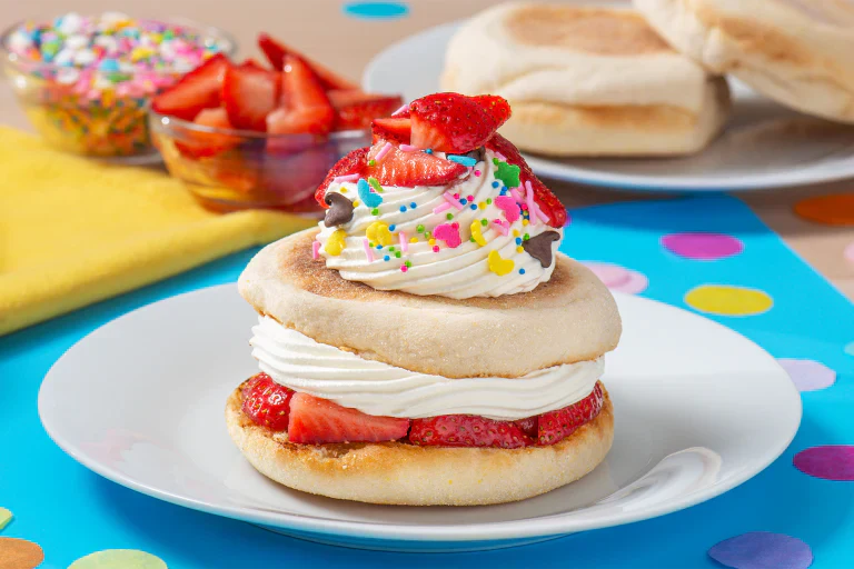 Super Quick Strawberry Shortcakes - made with English Muffins