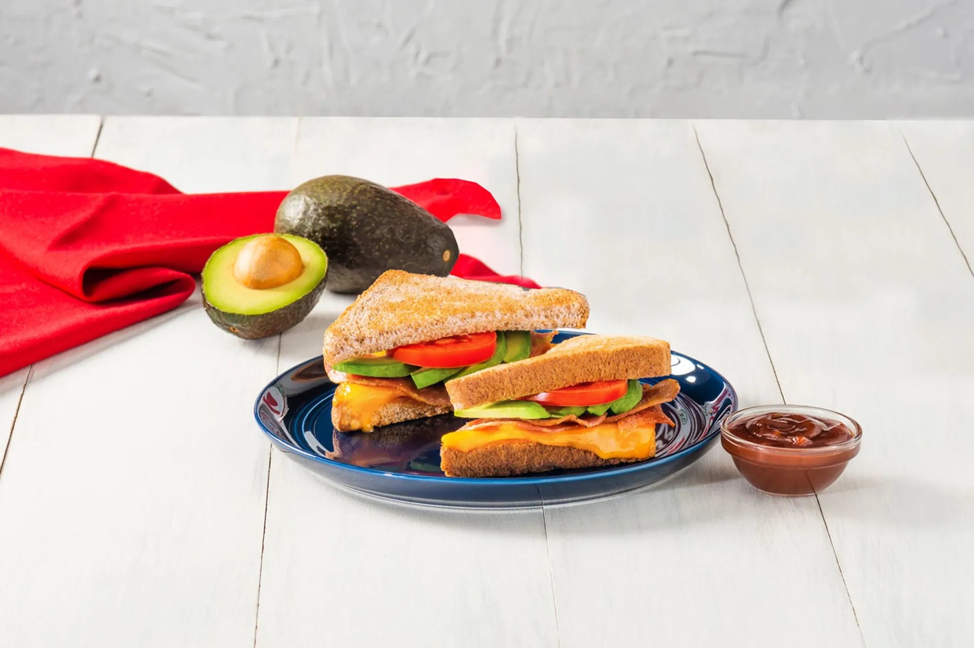 Triangle Turkey Bacon, Avocado Cheesy Melt