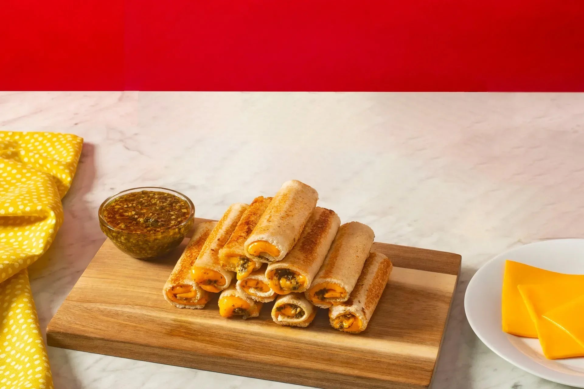 Grilled Cheese & Pesto Roll Ups