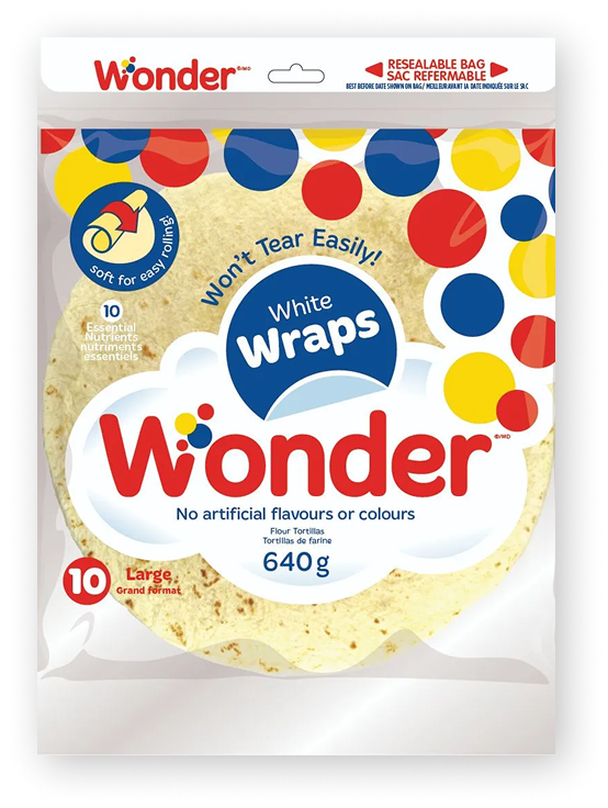 Package of Wonder white wraps
