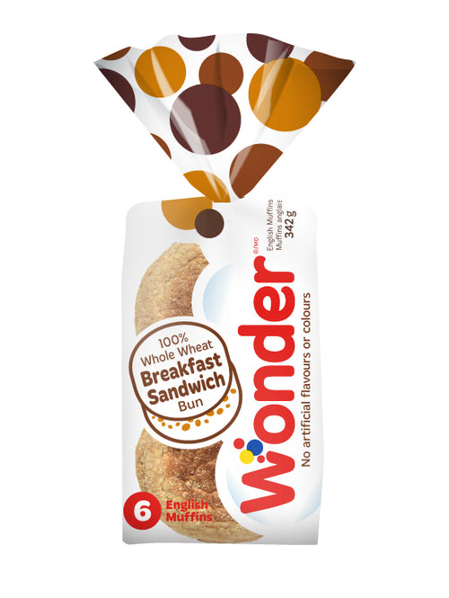 100% Whole Wheat English Muffins 6pk