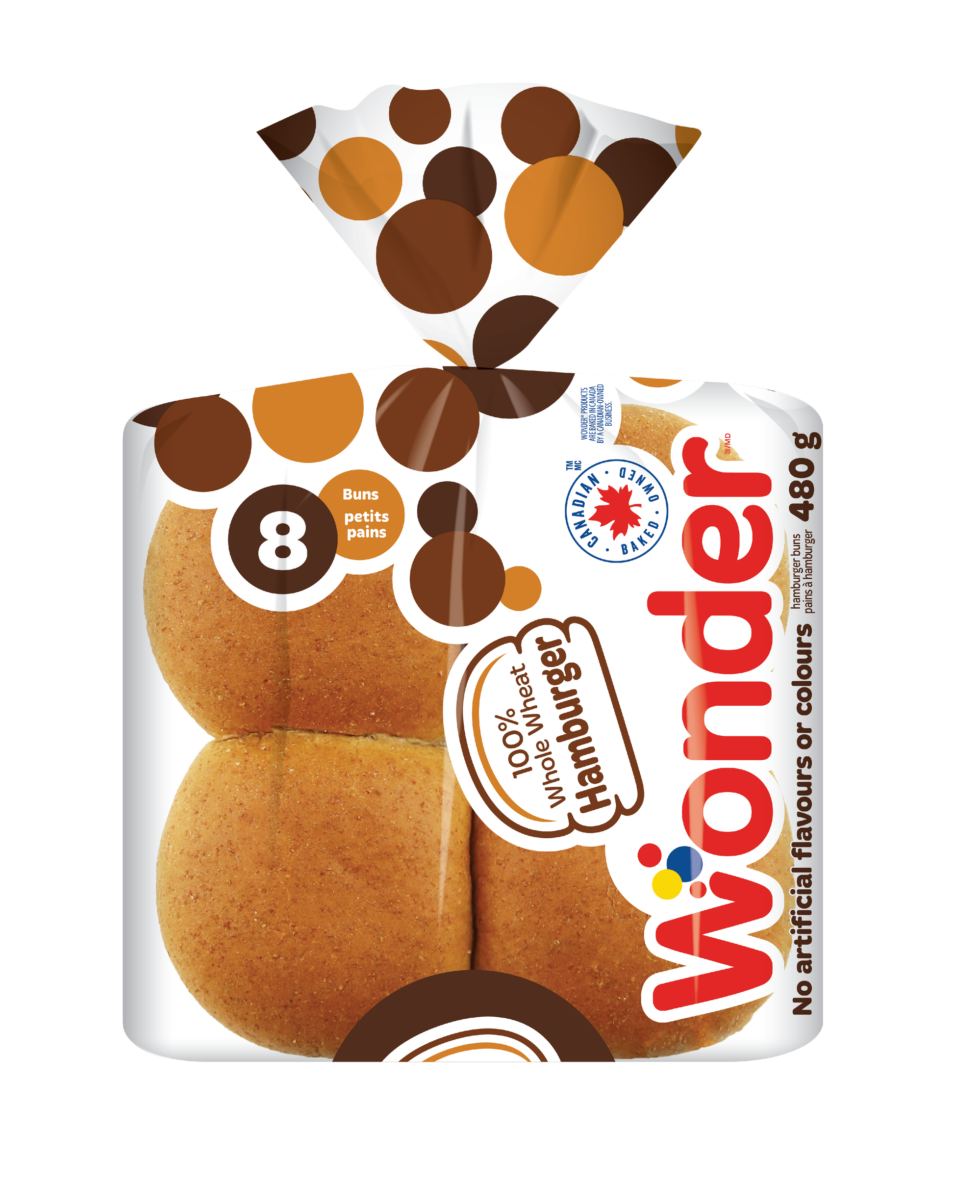 100% Whole Wheat Hamburger Buns 8pk