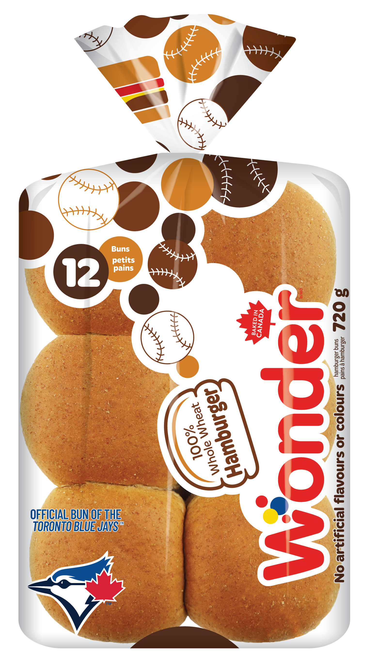 100% Whole Wheat Hamburger Buns 12pk