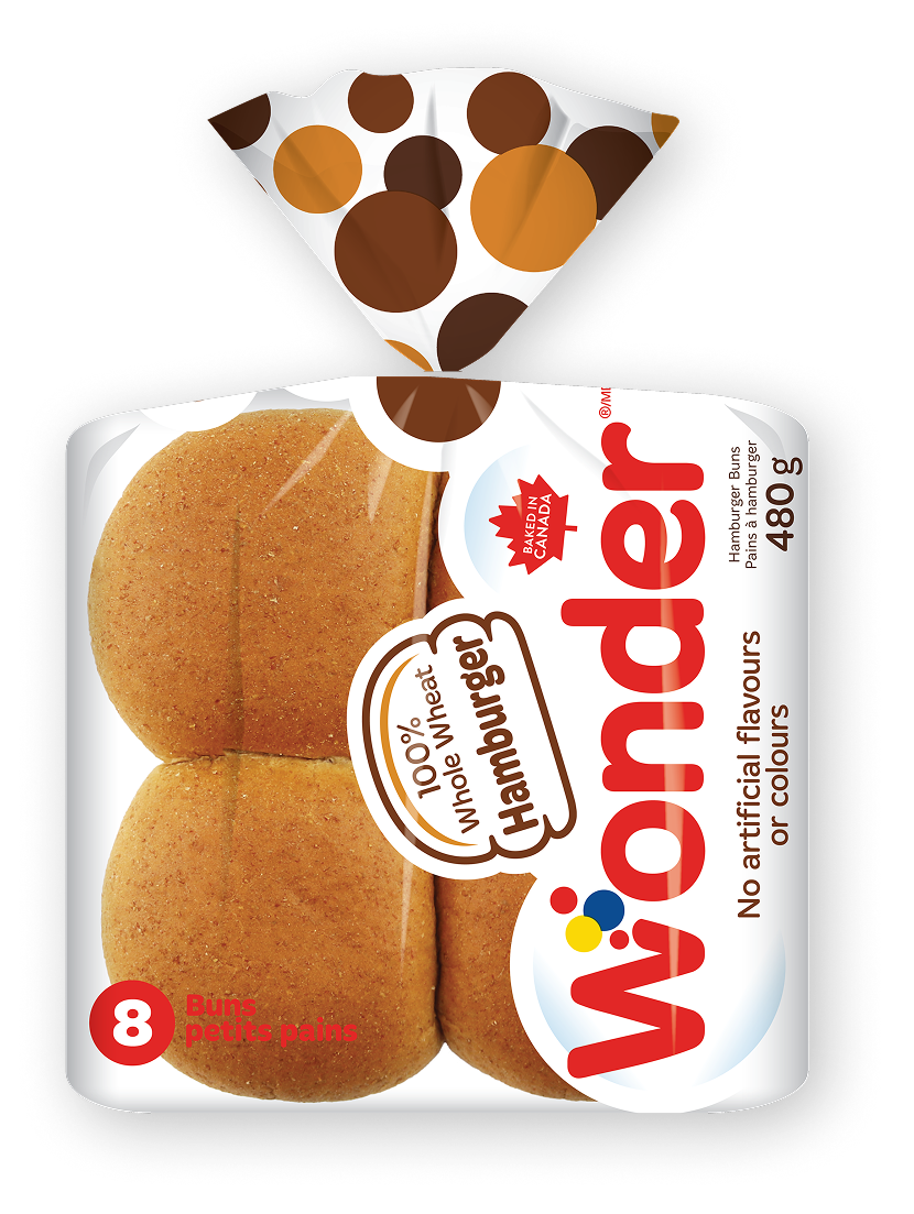 100% Whole Wheat Hamburger Buns 8pk