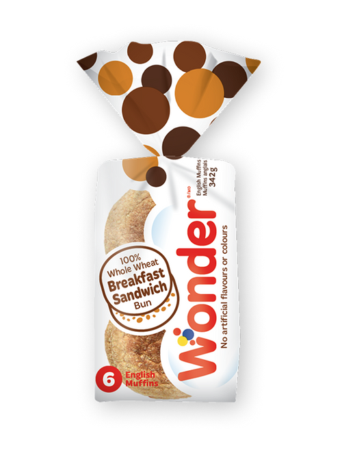 100% Whole Wheat English Muffins 6pk